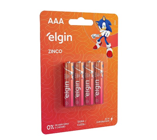  - Pilhas    Cod. Pilha Elgin de Zinco AAA C/4 unidades